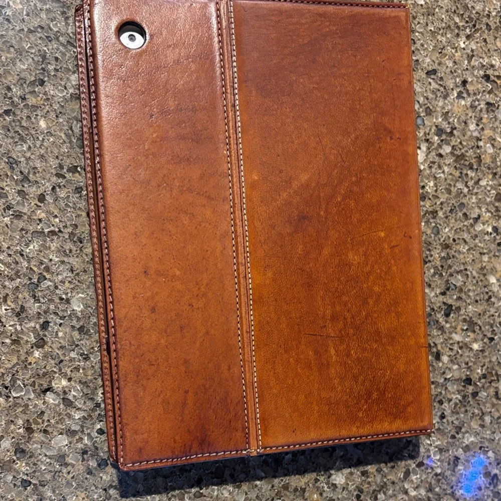 Restoration Hardware Leather Tablet Case with Black Keyboard